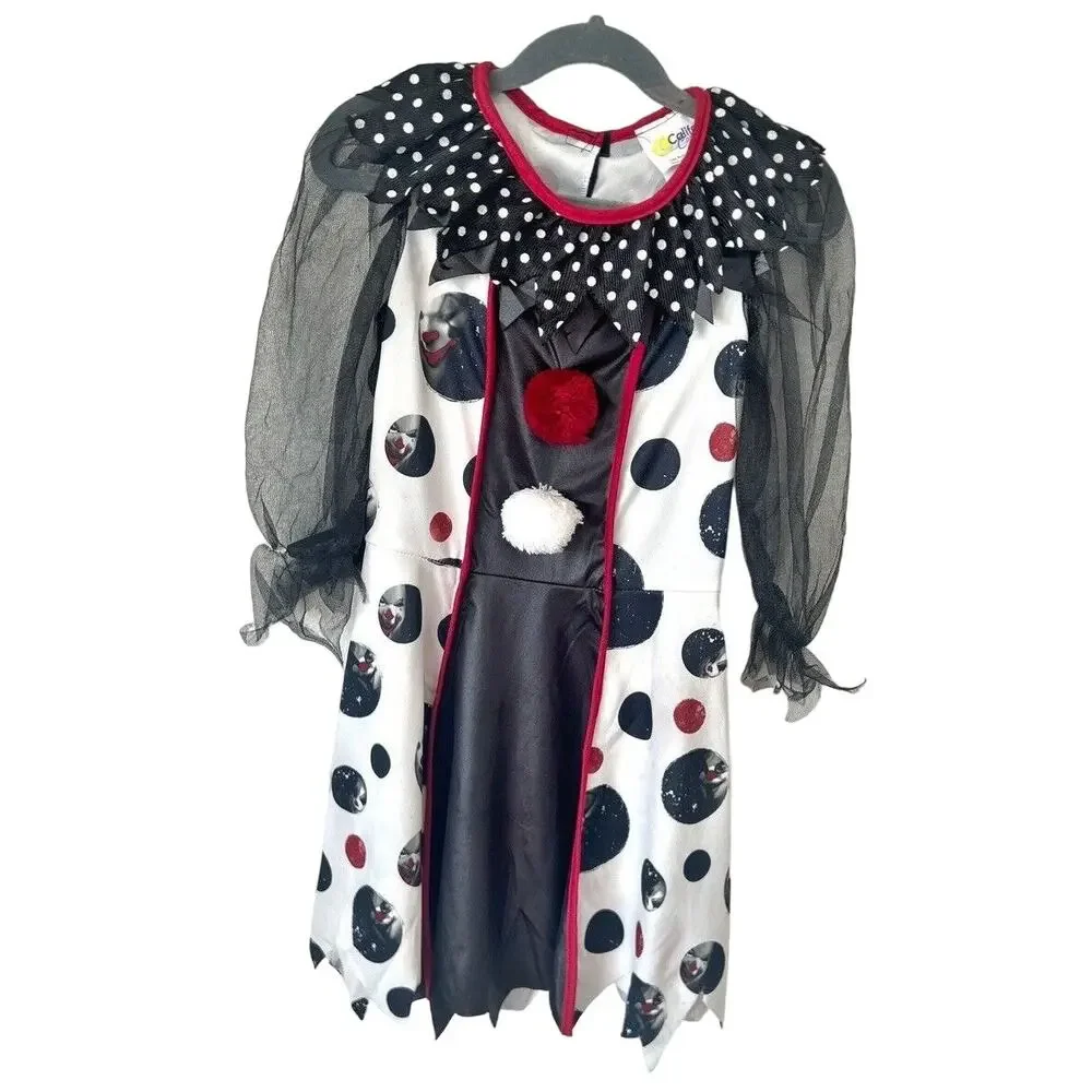 California Costume‎ Creepy Clown Costume Girls Size Small  Halloween Goth Scary